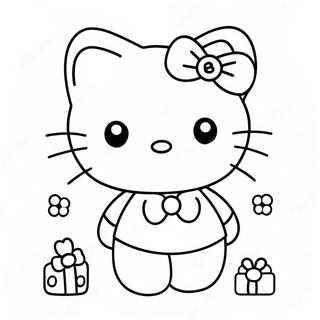 Niedliche Hello Kitty Mit Retro Zubehor Ausmalbild 50465-42064