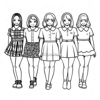 Twice Mitglieder In Bunten Outfits Ausmalbild 50525-42113