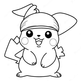 Pikachu Mit Weihnachtsmutze Ausmalbild 5053-4056