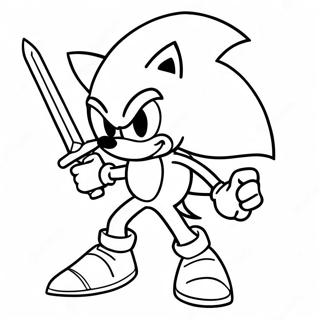 Epischer Sonic Mit Einem Schwert Ausmalbild 50615-42189