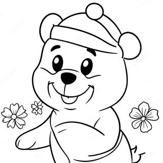 Festlicher Winnie Puuh Mit Weihnachtsmutze Ausmalbild 50655-42217