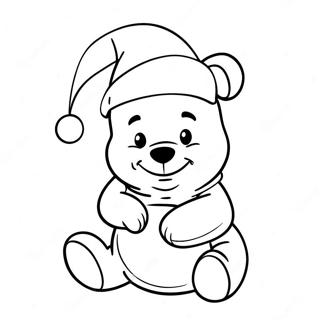 Festlicher Winnie Puuh Mit Weihnachtsmutze Ausmalbild 50655-42218