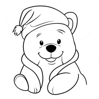 Festlicher Winnie Puuh Mit Weihnachtsmutze Ausmalbild 50655-42219