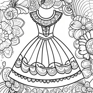 Lebhaftes Folklorico Kleid Ausmalbild 51165-42627