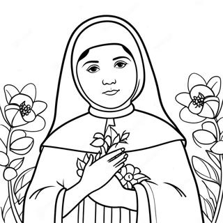 Schone St Bernadette Mit Blumen Ausmalbild 51275-42712