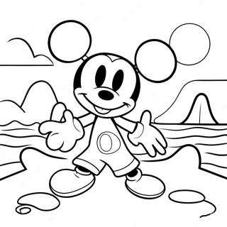 Mickey Mouse Strandspass Ausmalbild 51345-42765