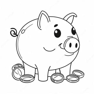 Niedliches Sparschwein Mit Munzen Ausmalbild 52016-43295