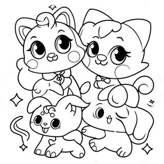 Niedliche Jewelpet Freunde Ausmalbild 52086-43357