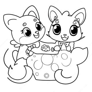 Niedliche Jewelpet Freunde Ausmalbild 52086-43358