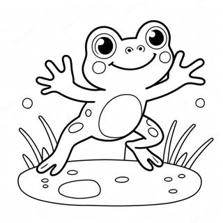 Niedlicher Frosch Springend Ausmalbild 52116-43377