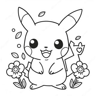 Niedliches Madchen Pikachu Mit Blumen Ausmalbild 52186-43430