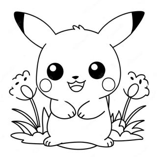 Niedliches Madchen Pikachu Mit Blumen Ausmalbild 52186-43431