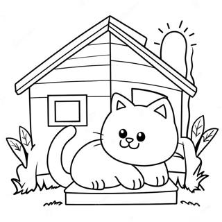 Katze Haus Ausmalbild 52256-43475