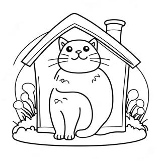 Katze Haus Ausmalbild 52256-43476