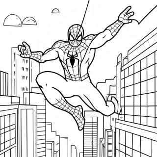 Spider Man Schwingt Durch Die Stadt Ausmalbild 5253-4215