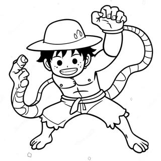 Luffy In Dynamischer Snakeman Pose Ausmalbild 52627-43775