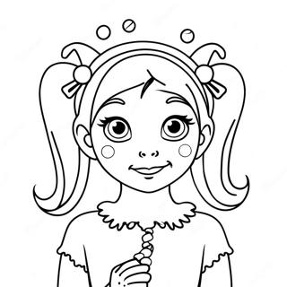 Cindy Lou Mit Weihnachtslichtern Ausmalbild 52777-43895