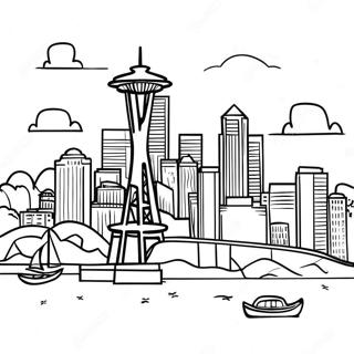 Seattle Skyline Ausmalbild 53528-44478