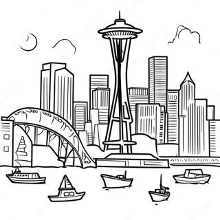 Seattle Skyline Ausmalbild 53528-44623