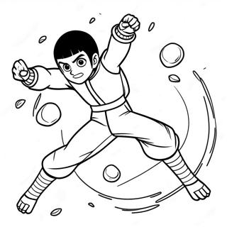 Rock Lee In Dynamischer Pose Ausmalbild 53779-44825