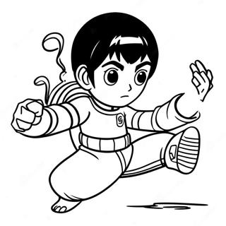 Rock Lee In Dynamischer Pose Ausmalbild 53779-44827