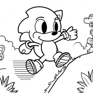 Sonic Der Igel Rast Durch Die Green Hill Zone Ausmalbild 5383-4310