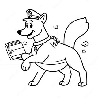 Tapferer Polizeihund In Aktion Ausmalbild 53929-44941