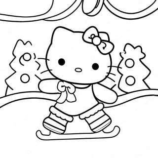 Eislaufen Hello Kitty Weihnachten Ausmalbild 54290-45206