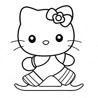 Niedliche Hello Kitty Eislaufen Ausmalbild 54291-45212