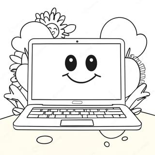 Susser Laptop Mit Smiley Gesicht Ausmalbild 54412-45301