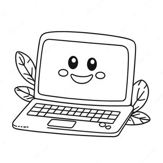 Susser Laptop Mit Smiley Gesicht Ausmalbild 54412-45302