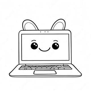 Susser Laptop Mit Smiley Gesicht Ausmalbild 54412-45303