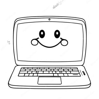 Susser Laptop Mit Smiley Gesicht Ausmalbild 54412-45304