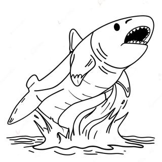 Episches Megalodon Sprung Ausmalbild 54622-45463