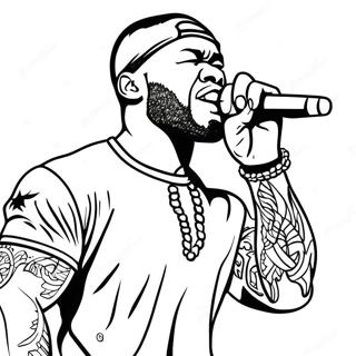 50 Cent Live Auftritt Ausmalbild 54832-45642