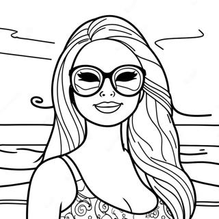 Strand Barbie Mit Sonnenbrille Ausmalbild 54912-45693