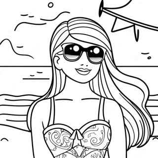 Strand Barbie Mit Sonnenbrille Ausmalbild 54912-45696