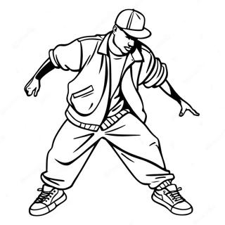 90er Hip Hop Tanzer Ausmalbild 55062-45819