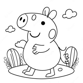 Peppa Wutz Mit Bunten Eiern Ausmalbild 55412-46094