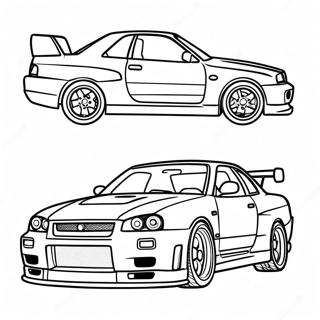 Nissan Skyline Gtr R34 Ausmalbilder