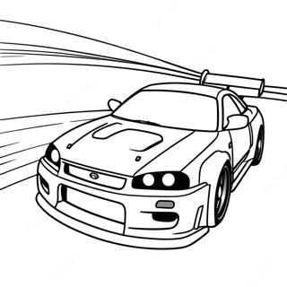 Nissan Skyline Gtr R34 Rennaktion Ausmalbild 55502-46170