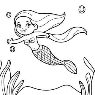 Ariel Mit Beinen Schwimmend Im Ozean Ausmalbild 55551-46207