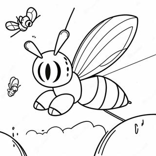 Beedrill Fliegt Am Himmel Ausmalbild 55732-46345