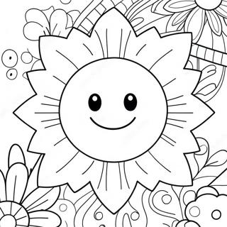 Smiley Gesicht Blumen Ausmalbild 55741-46351