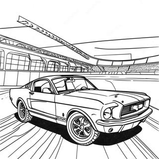 Vintage Mustang Rennwagen Ausmalbild 55902-46493