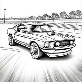 Vintage Mustang Rennwagen Ausmalbild 55902-46494