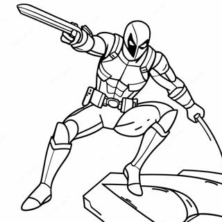 Episches Deathstroke Action Pose Ausmalbild 55962-46534