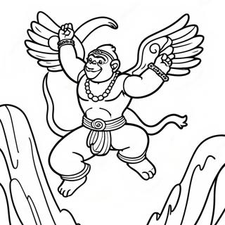 Hanuman Fliegend Mit Einem Berg Ausmalbild 56012-46584