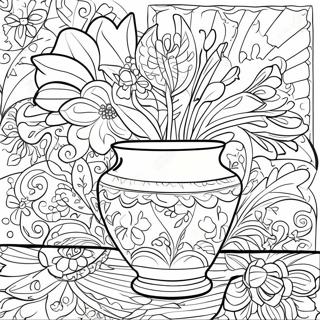 Talavera Keramik Blumenmuster Ausmalbild 56021-46575