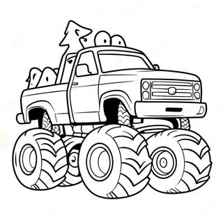 Weihnachts-Monstertruck Ausmalbilder